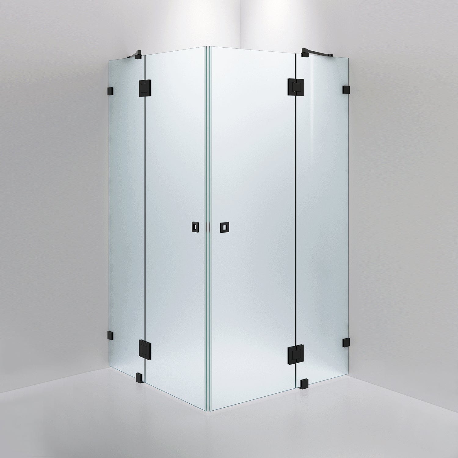 INR Dusjhjørne ARC 16 Måltilpasset Svart matt / Måltilpasset / Frostet glass INR Iconic Nordic Rooms Dusjhjørne INR-11610100