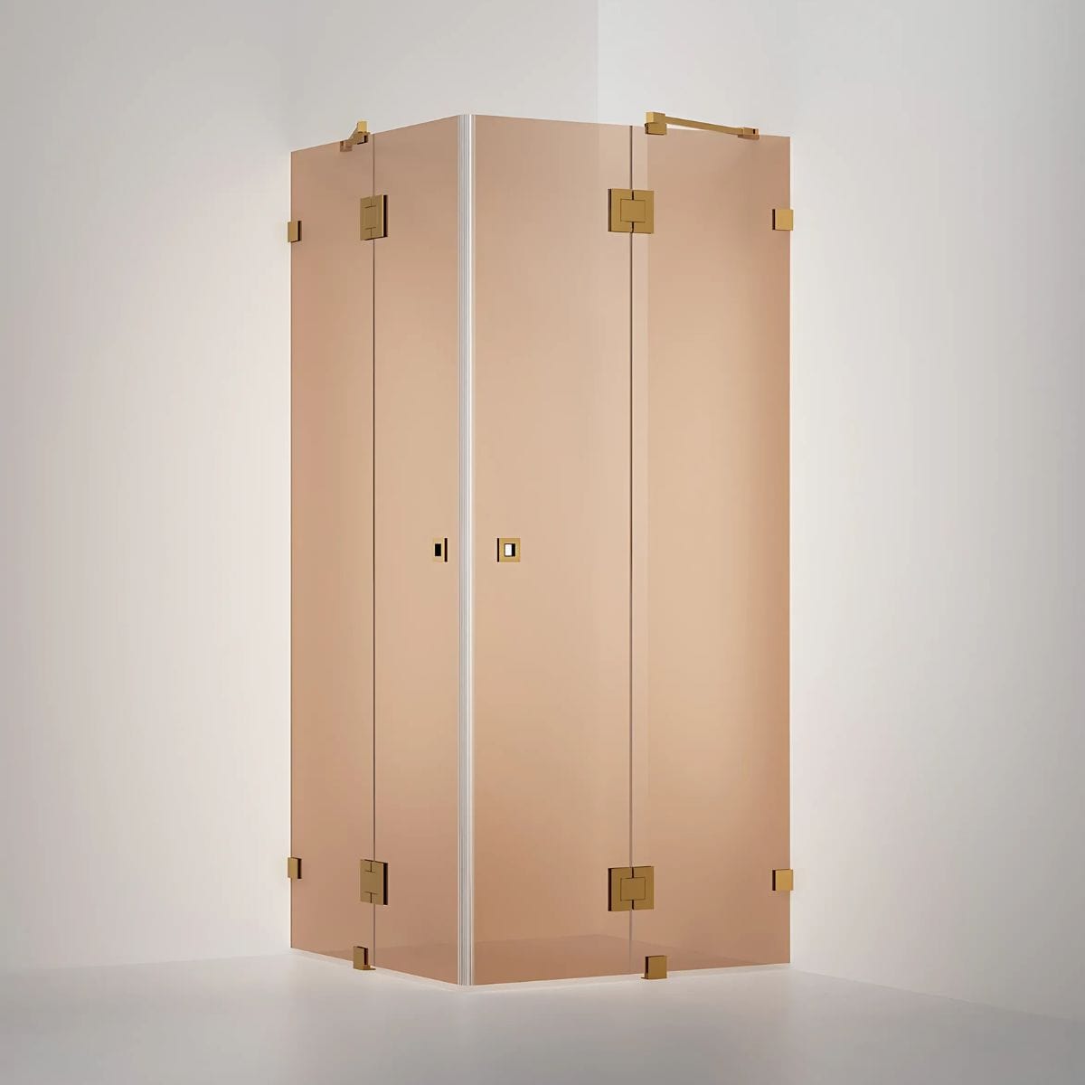 INR Dusjhjørne ARC 16 Original Måltilpasset Brushed brass / Måltilpasset / Bronse glass INR Iconic Nordic Rooms Dusjhjørne INR-11642800