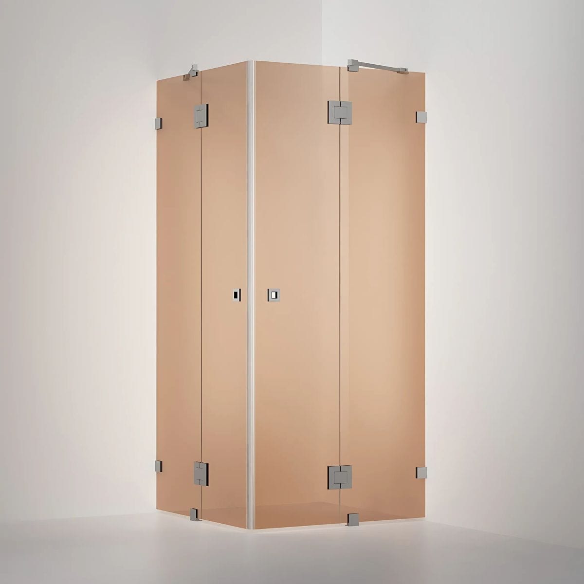 INR Dusjhjørne ARC 16 Original Måltilpasset Brushed stainless / Måltilpasset / Bronse glass INR Iconic Nordic Rooms Dusjhjørne INR-11642400