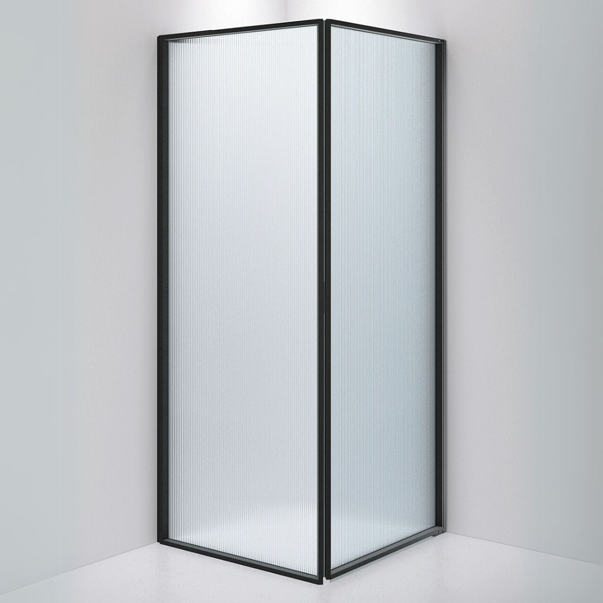 INR Dusjhjørne EDGE 13 Måltlpasset - høyre / Matt svart / Sway glass INR Iconic Nordic Rooms Dusjhjørne INR-213241100