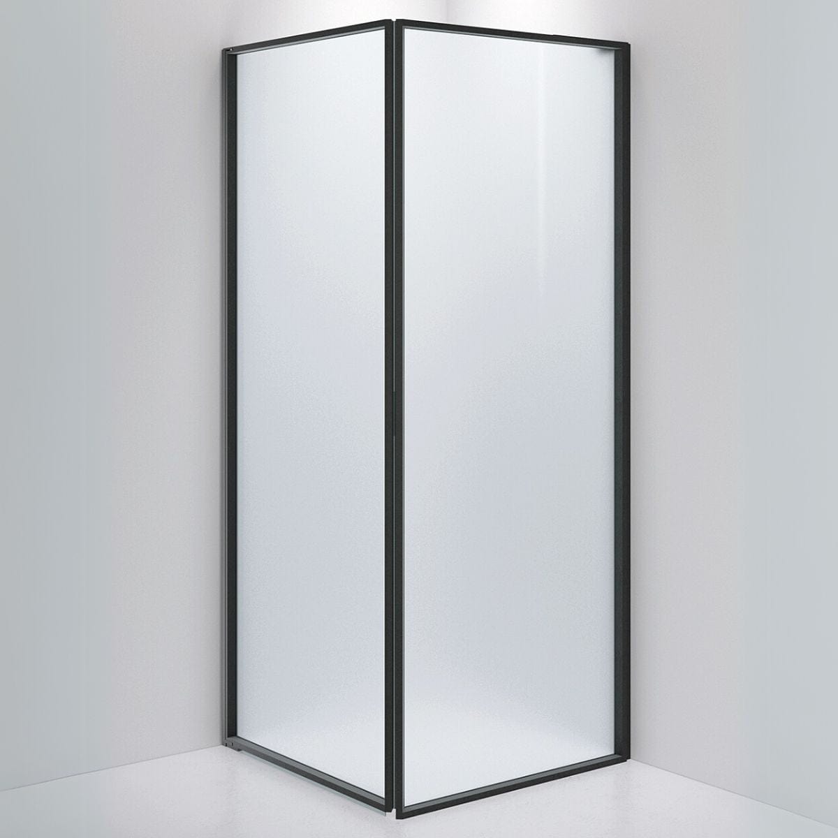 INR Dusjhjørne EDGE 13 Måltlpasset - venstre / Matt svart / Frostet glass INR Iconic Nordic Rooms Dusjhjørne INR-213110100