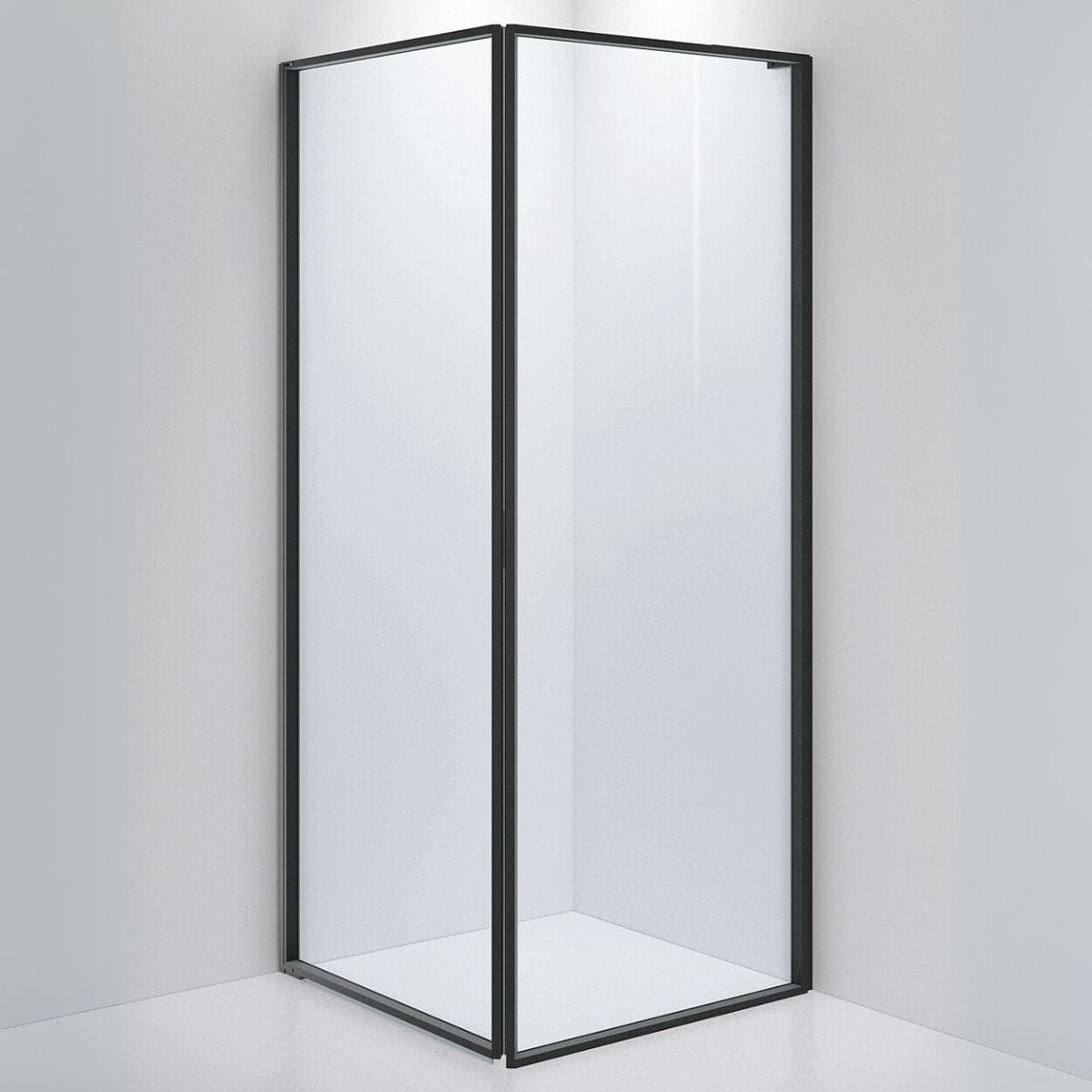 INR Dusjhjørne EDGE 13 Måltlpasset - venstre / Matt svart / Klart glass INR Iconic Nordic Rooms Dusjhjørne INR-213102100