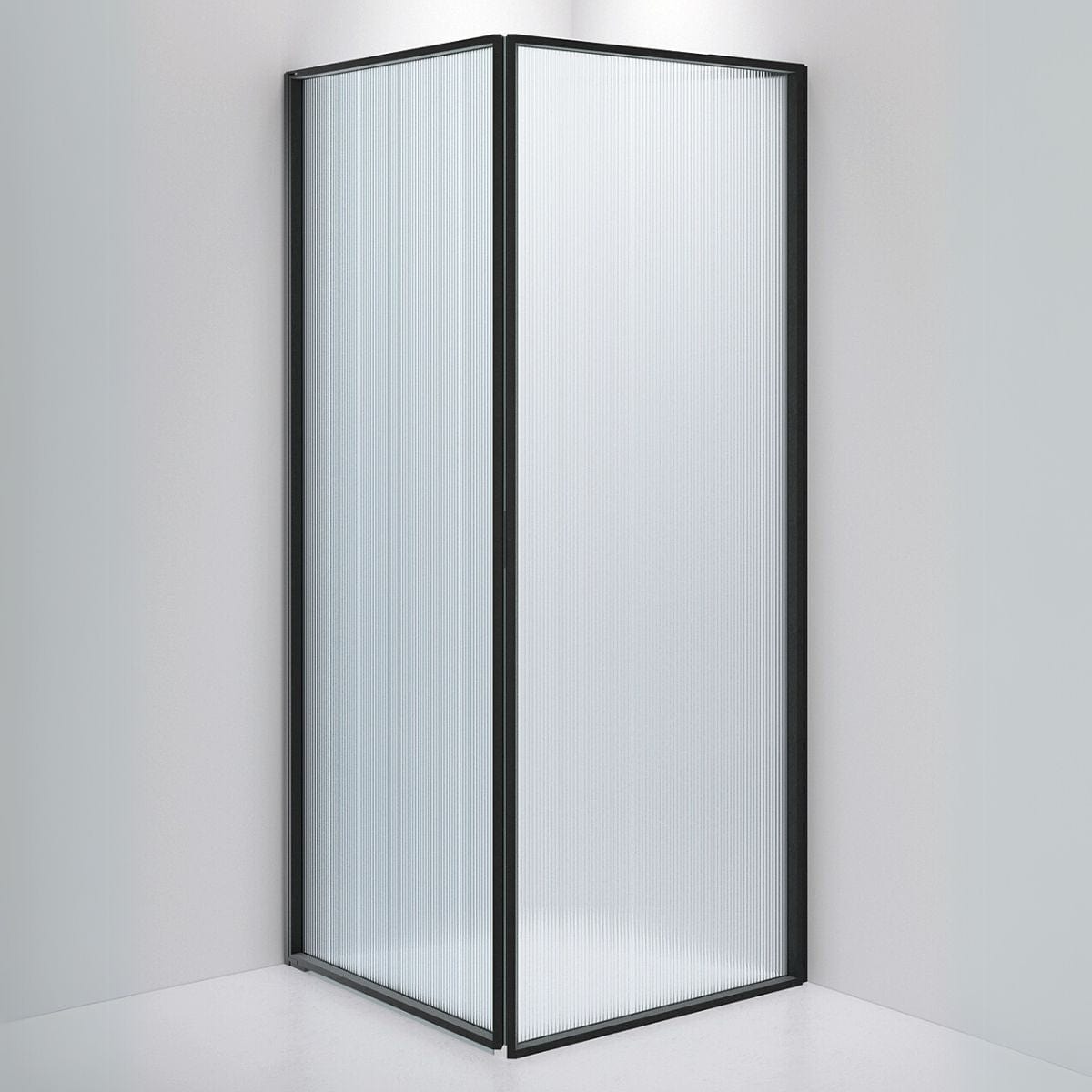 INR Dusjhjørne EDGE 13 Måltlpasset - venstre / Matt svart / Sway glass INR Iconic Nordic Rooms Dusjhjørne INR-213141100