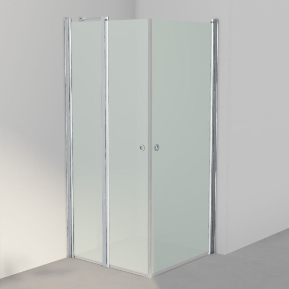 INR Dusjhjørne LINC 14 Original Måltilpasset Matt aluminium / Måltilpasset - høyre / Frostet glass INR Iconic Nordic Rooms Dusjhjørne INR-514210900