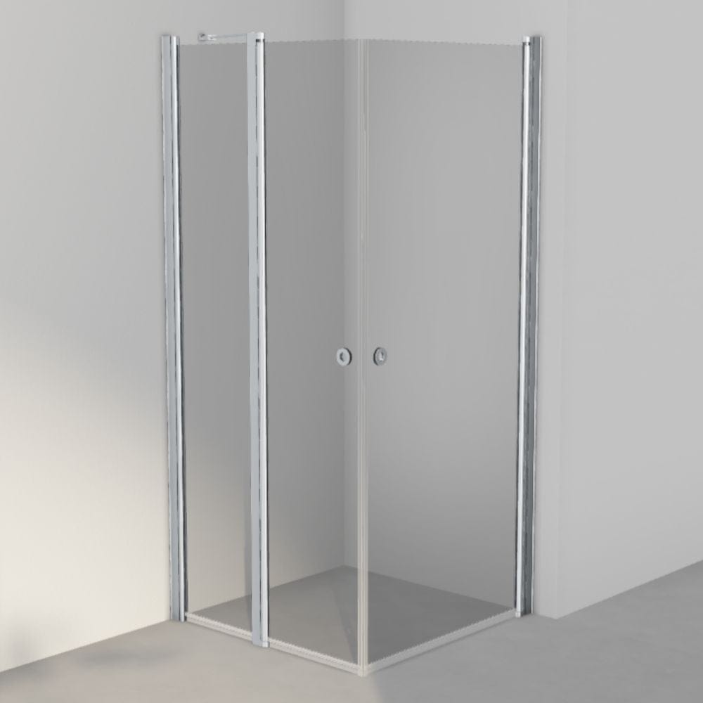 INR Dusjhjørne LINC 14 Original Måltilpasset Matt aluminium / Måltilpasset - høyre / Grått glass INR Iconic Nordic Rooms Dusjhjørne INR-514203900