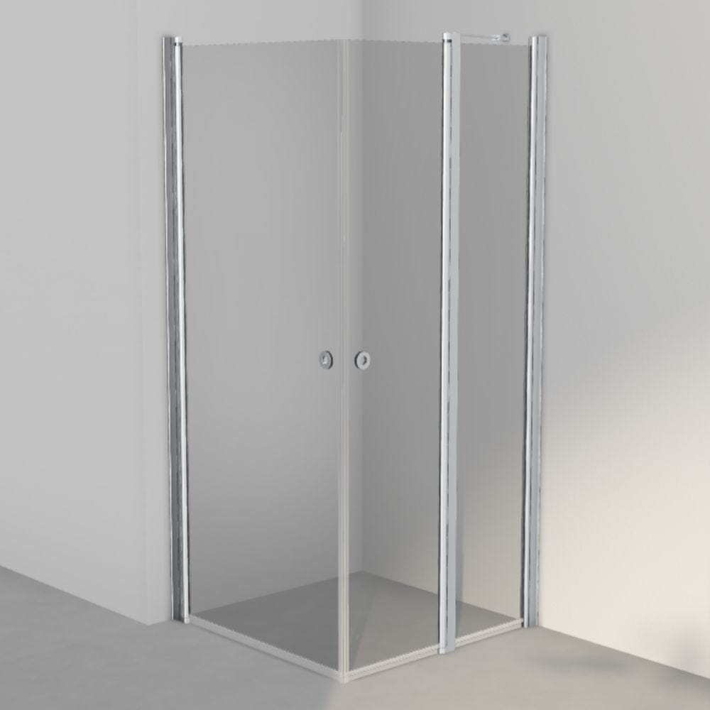 INR Dusjhjørne LINC 14 Original Måltilpasset Matt aluminium / Måltilpasset - venstre / Grått glass INR Iconic Nordic Rooms Dusjhjørne INR-514103900