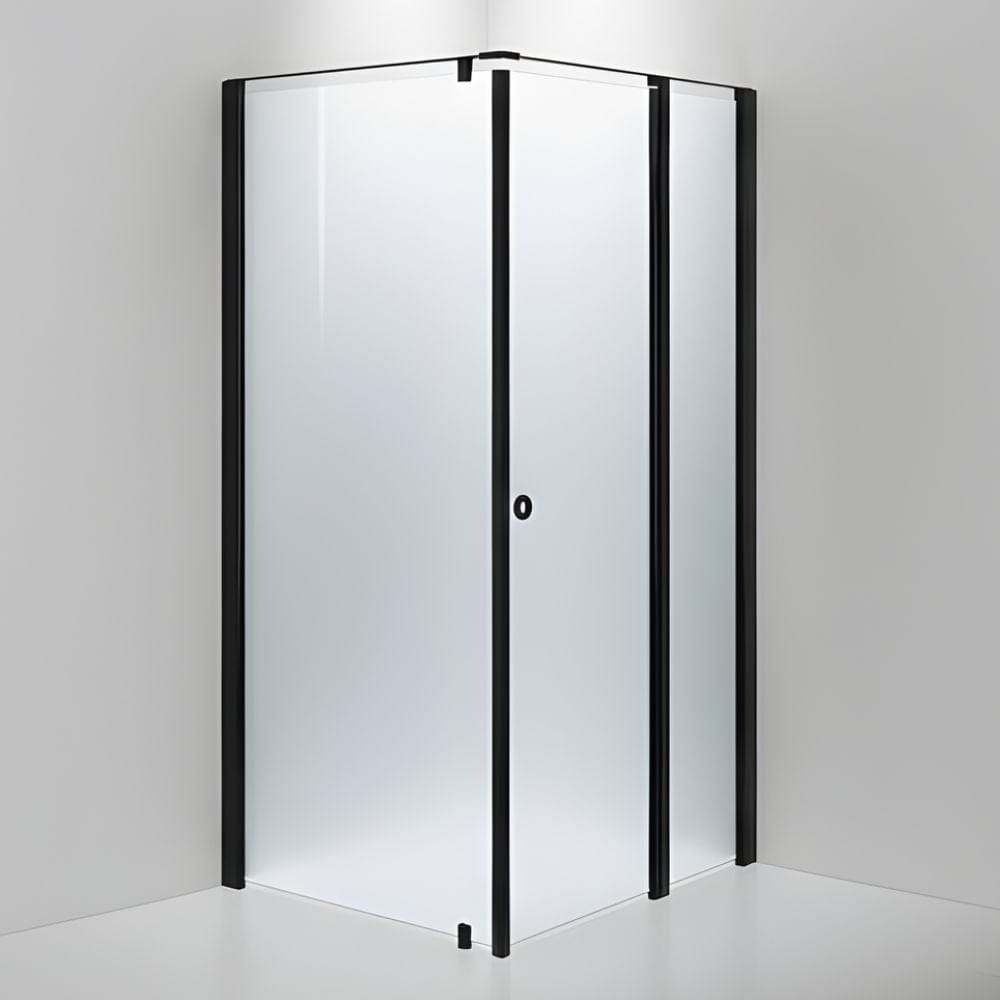 INR Dusjhjørne LINC 15 Original Måltilpasset Svart matt / Måltilpasset - høyre / Frostet glass INR Iconic Nordic Rooms Dusjhjørne INR-515210100