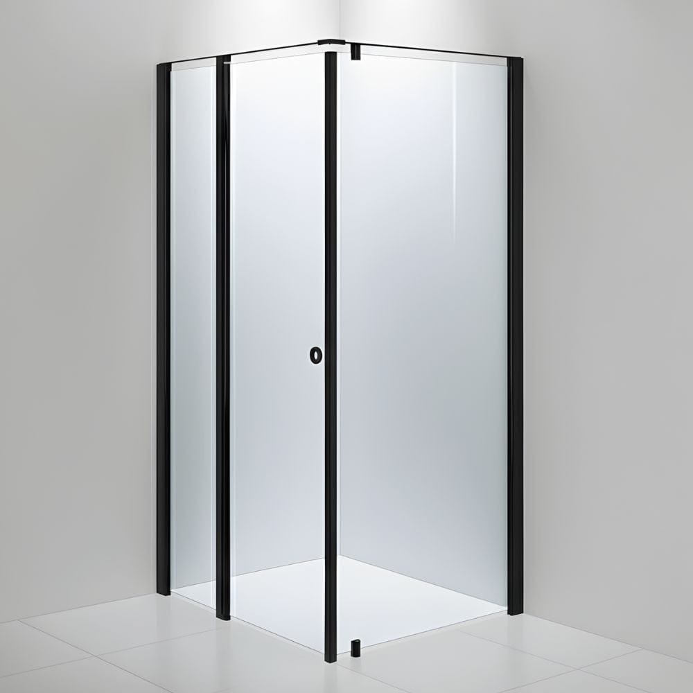 INR Dusjhjørne LINC 15 Original Måltilpasset Svart matt / Måltilpasset - venstre / Klart glass INR Iconic Nordic Rooms Dusjhjørne INR-515102100