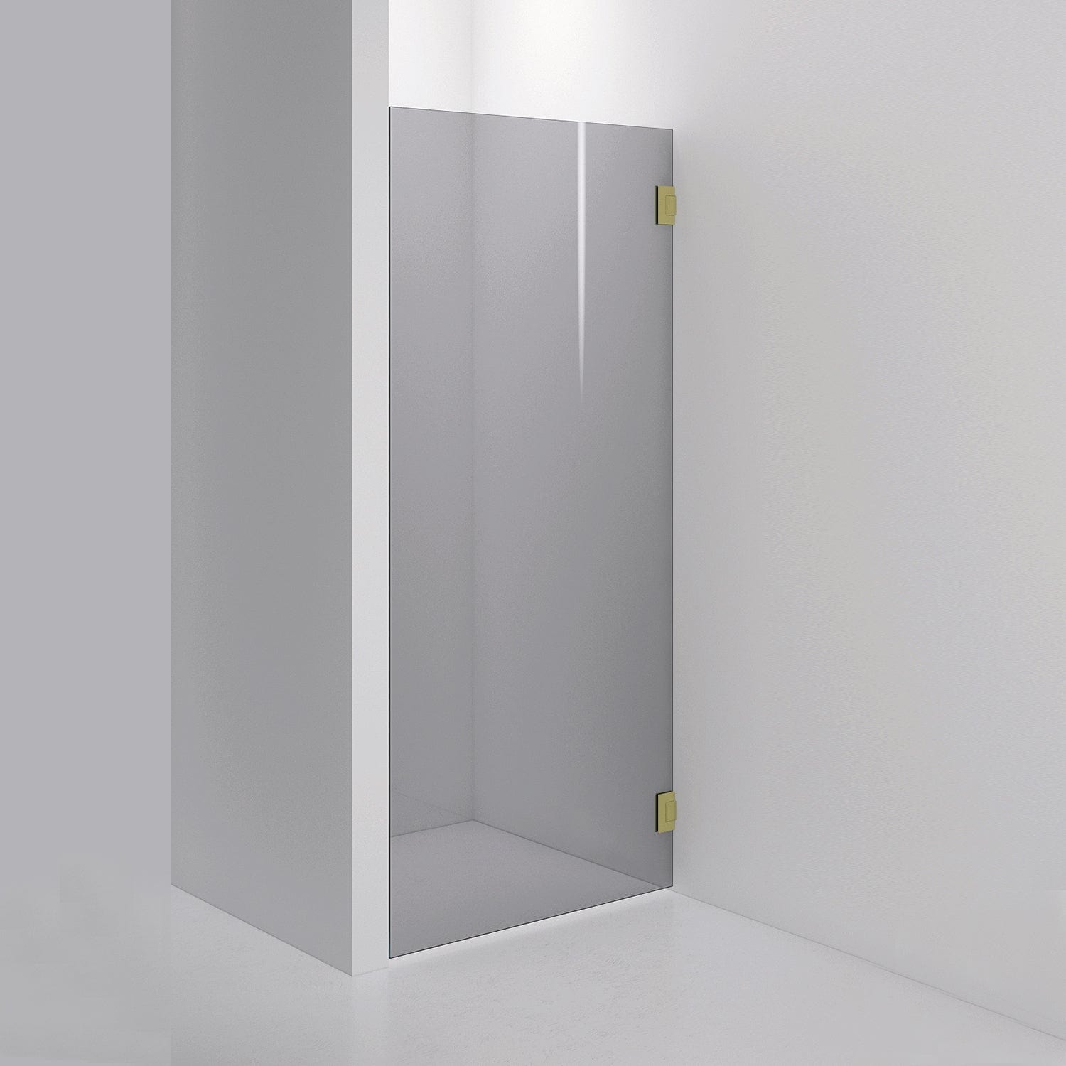 INR Dusjvegg ARC 19 Måltilpasset Brushed brass / Måltilpasset / Grått glass INR Iconic Nordic Rooms Dusjvegg INR-11903800