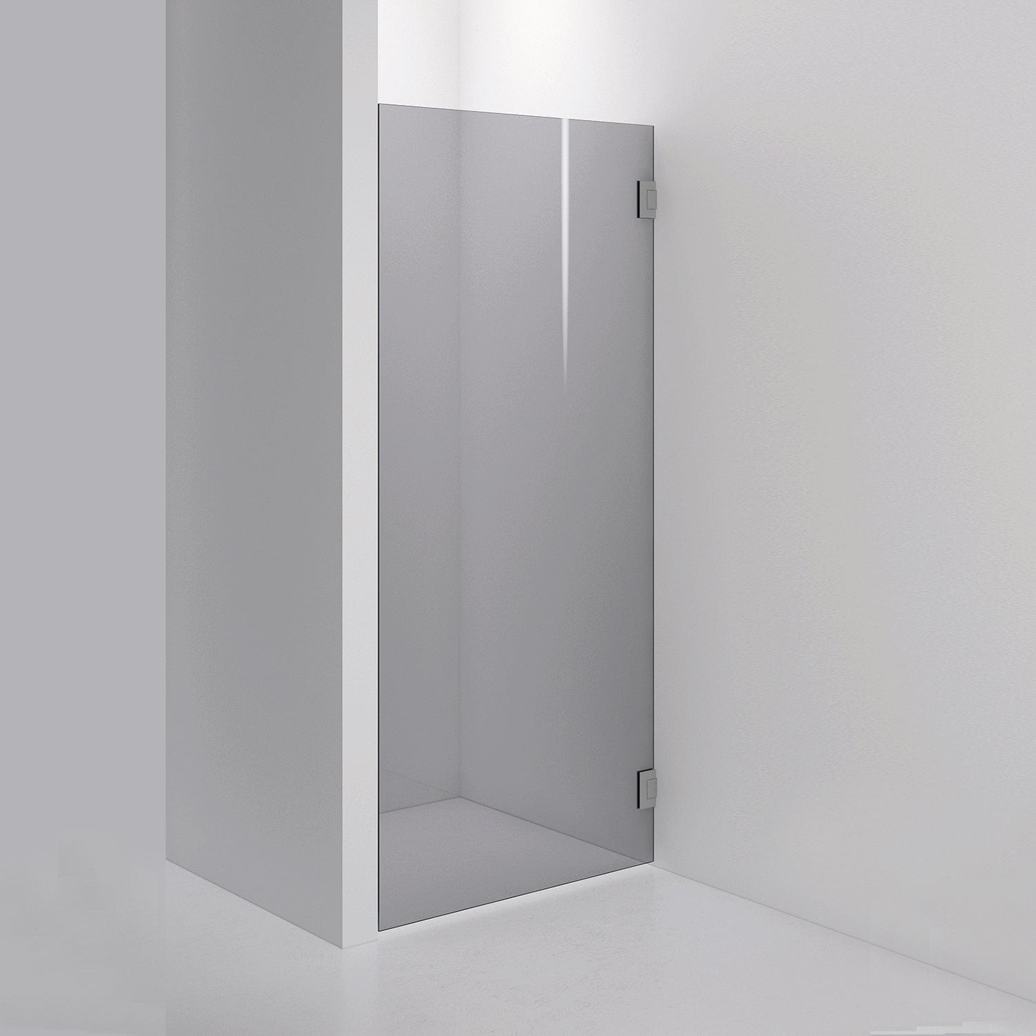 INR Dusjvegg ARC 19 Måltilpasset Brushed stainless / Måltilpasset / Grått glass INR Iconic Nordic Rooms Dusjvegg INR-11903400