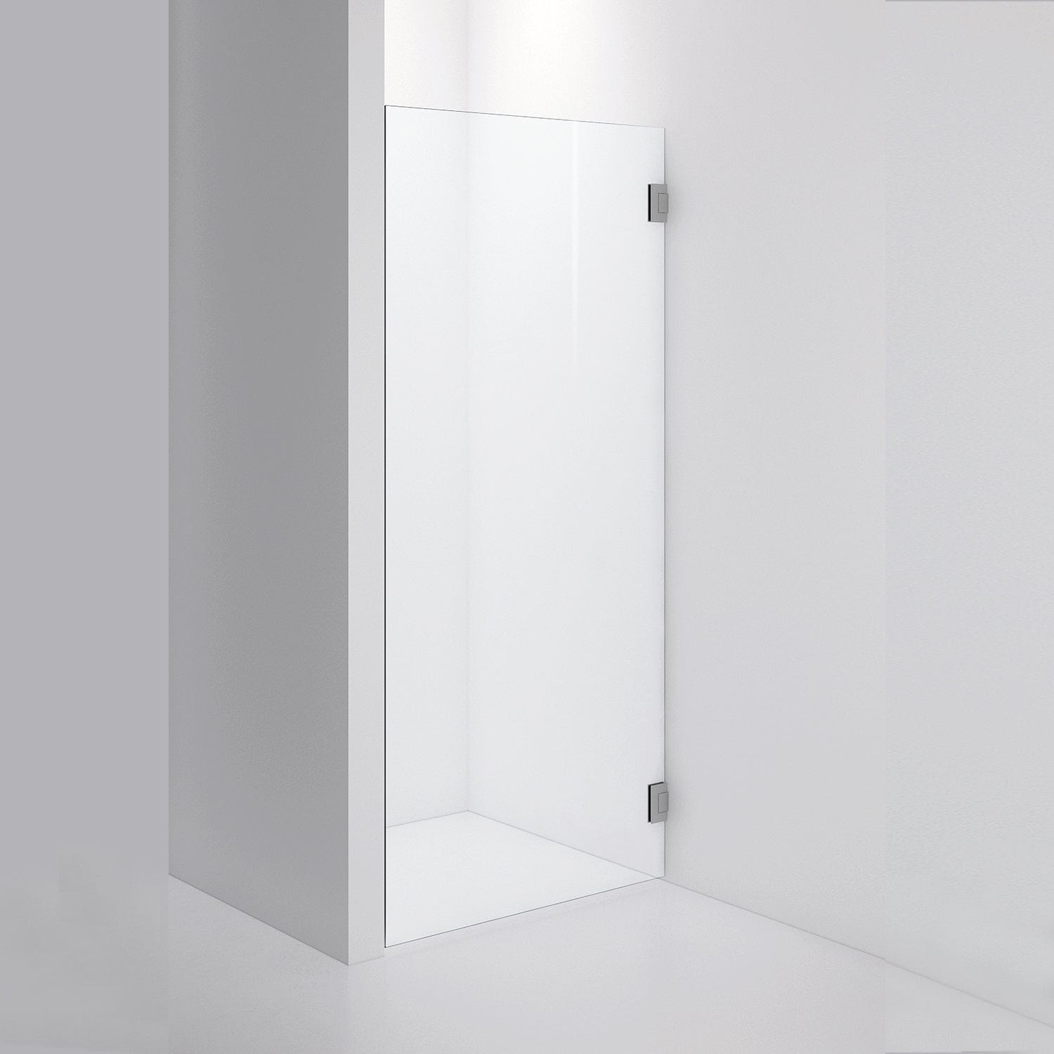 INR Dusjvegg ARC 19 Måltilpasset Brushed stainless / Måltilpasset / Opal klart glass INR Iconic Nordic Rooms Dusjvegg INR-11912400