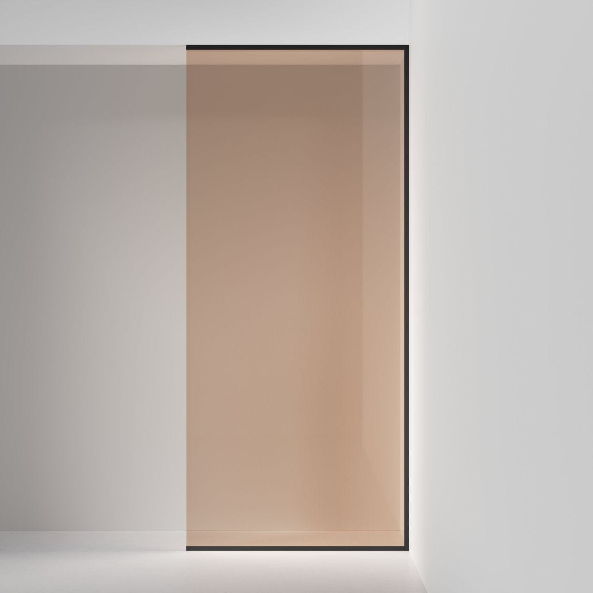 INR Dusjvegg ARC 20 Frame XL Måltilpasset Svart matt / Måltilpasset / Bronse glass INR Iconic Nordic Rooms Dusjvegg INR-120342100