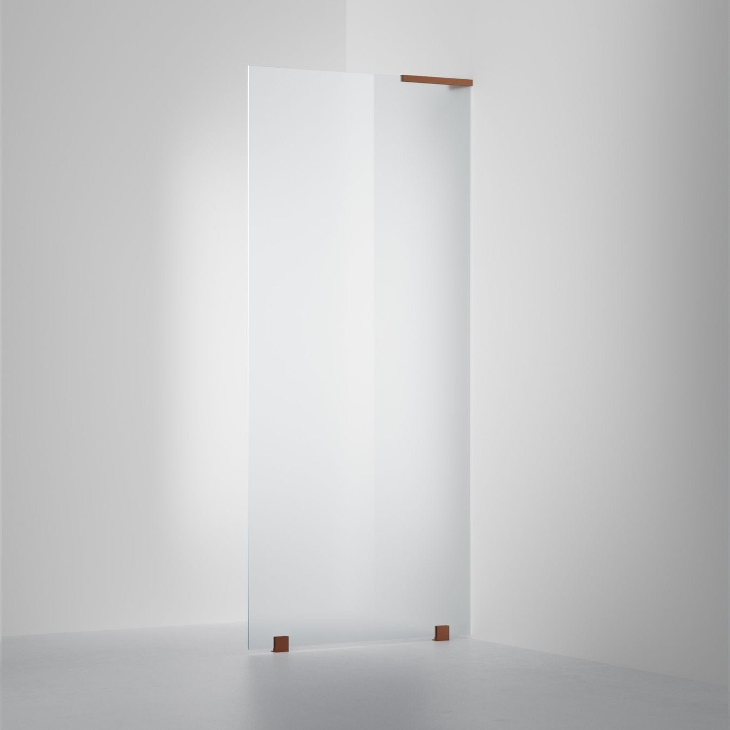 INR Dusjvegg ARC 20 Original Skjermvegg Måltilpasset Brushed bronze / Måltilpasset - høyre / Frost glass INR Iconic Nordic Rooms Dusjvegg INR-120510600