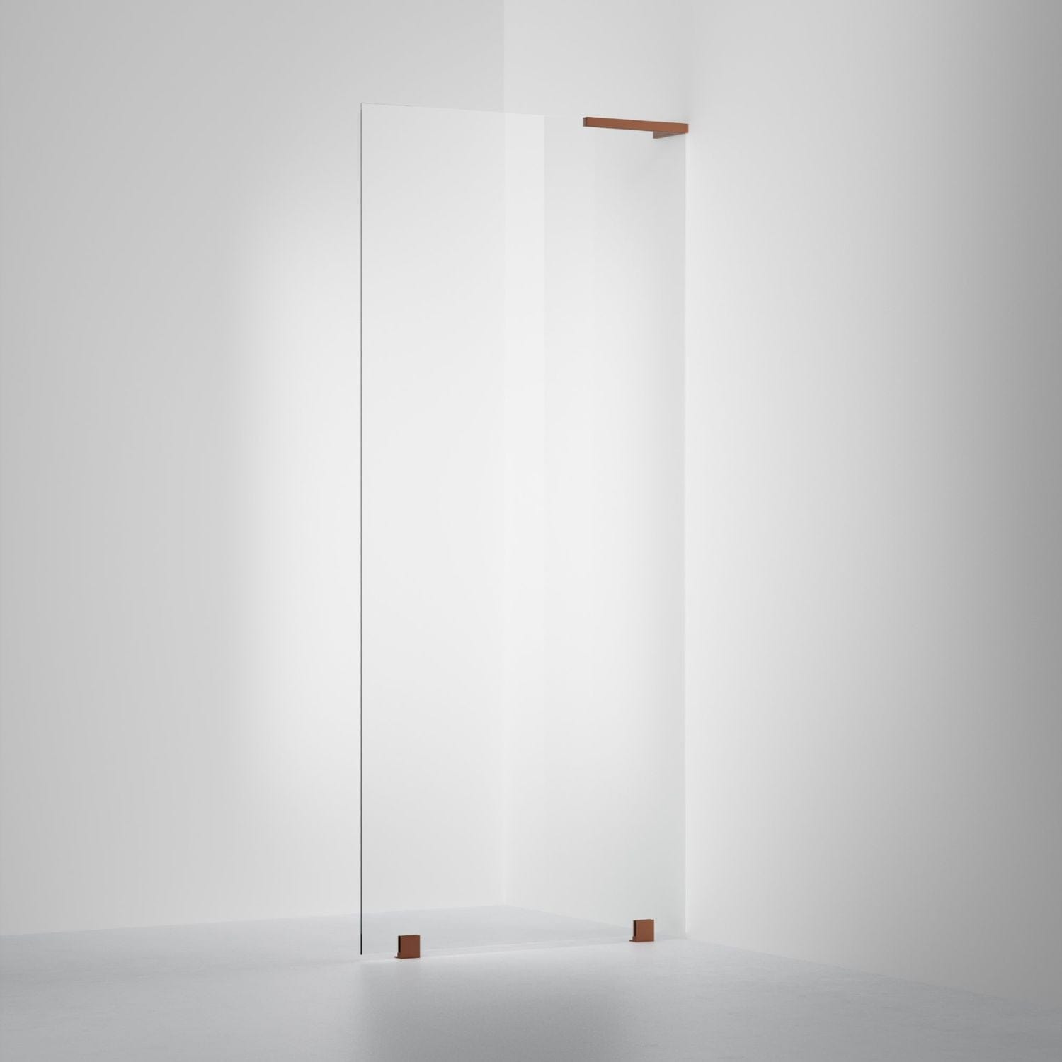 INR Dusjvegg ARC 20 Original Skjermvegg Måltilpasset Brushed bronze / Måltilpasset høyre / Opal klart glass INR Iconic Nordic Rooms Dusjvegg INR-120512600