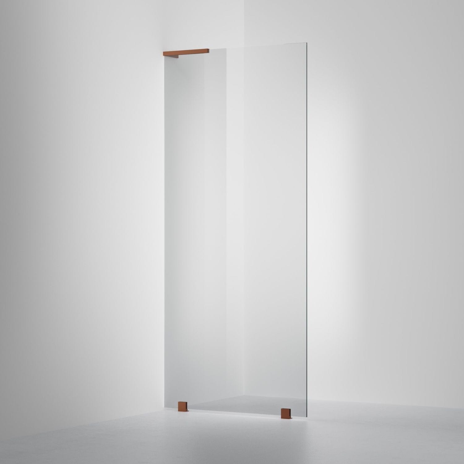 INR Dusjvegg ARC 20 Original Skjermvegg Måltilpasset Brushed bronze / Måltilpasset - venstre / Grått glass INR Iconic Nordic Rooms Dusjvegg INR-120403600