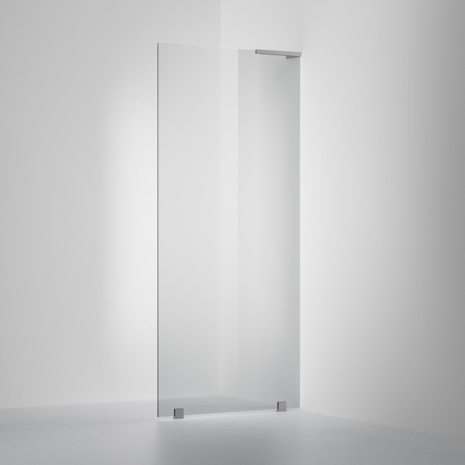 INR Dusjvegg ARC 20 Original Skjermvegg Måltilpasset Brushed stainless / Måltilpasset - høyre / Grått glass INR Iconic Nordic Rooms Dusjvegg INR-120503400