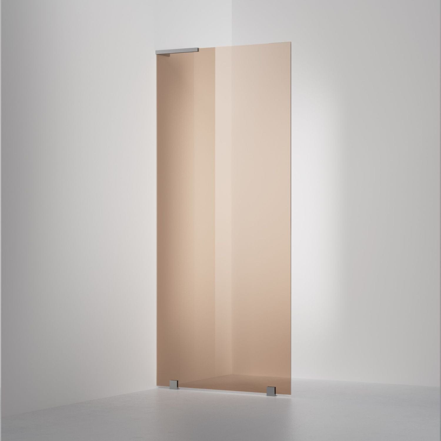 INR Dusjvegg ARC 20 Original Skjermvegg Måltilpasset Brushed stainless / Måltilpasset - venstre / Bronse glass INR Iconic Nordic Rooms Dusjvegg INR-120442400