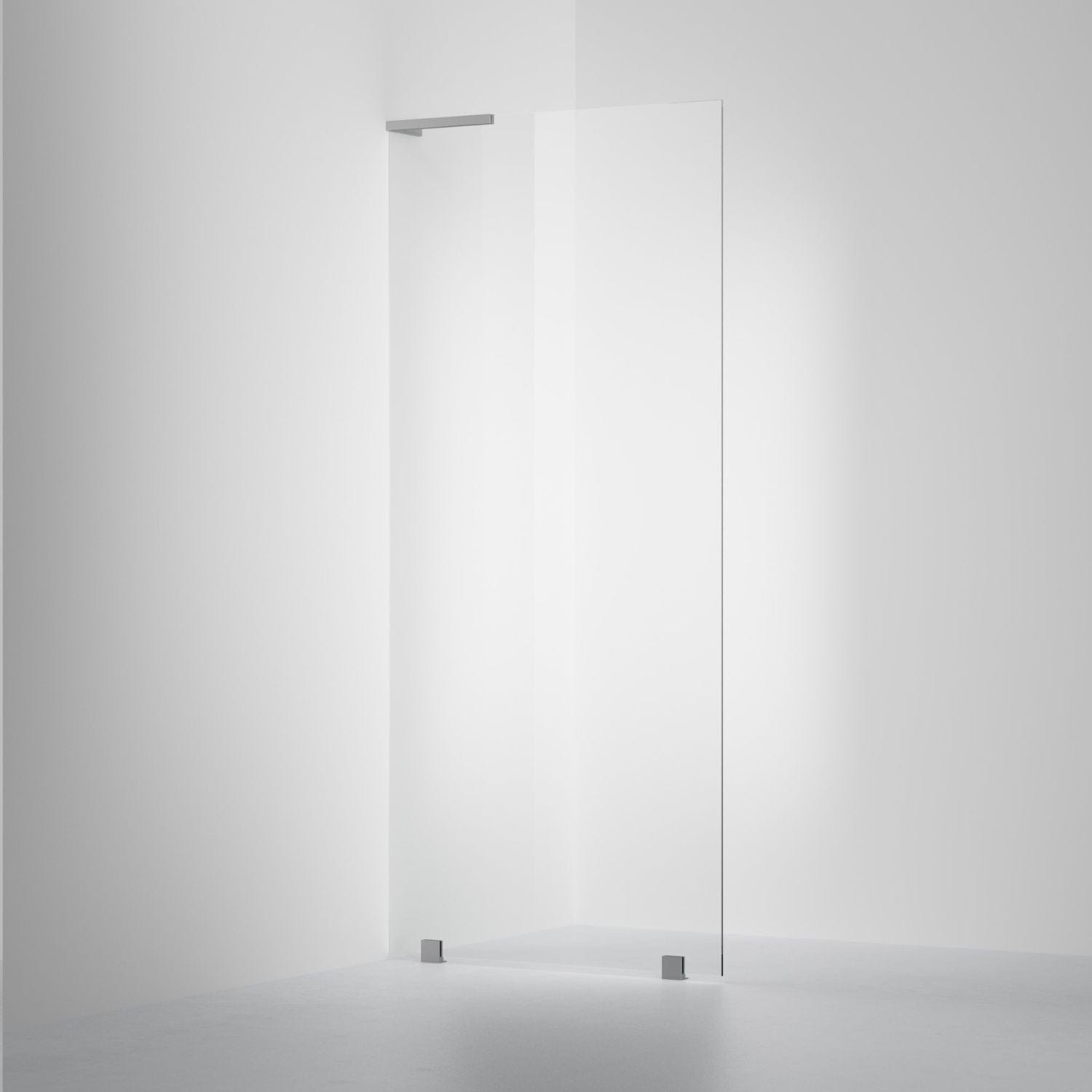 INR Dusjvegg ARC 20 Original Skjermvegg Måltilpasset Brushed stainless / Måltilpasset - venstre / Opal klart glass INR Iconic Nordic Rooms Dusjvegg INR-120412400