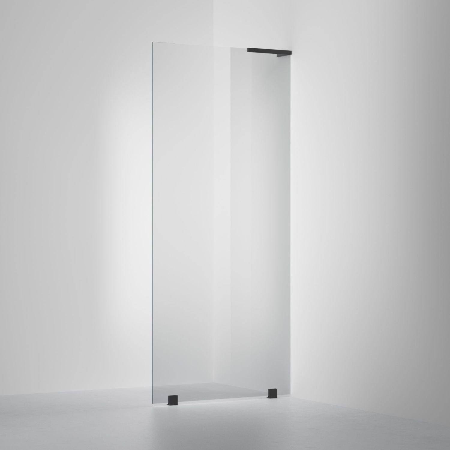 INR Dusjvegg ARC 20 Original Skjermvegg Måltilpasset Svart matt / Måltilpasset - høyre / Grått glass INR Iconic Nordic Rooms Dusjvegg INR-120503100