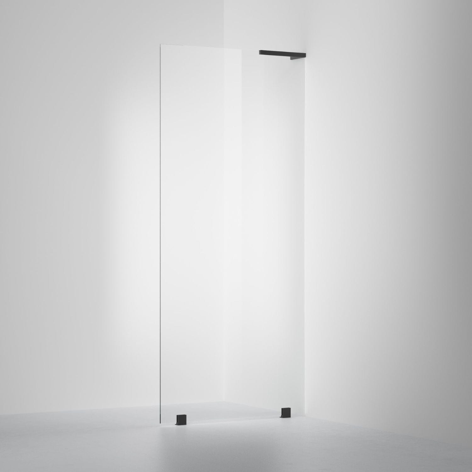 INR Dusjvegg ARC 20 Original Skjermvegg Måltilpasset Svart matt / Måltilpasset - høyre / Opal klart glass INR Iconic Nordic Rooms Dusjvegg INR-120512100