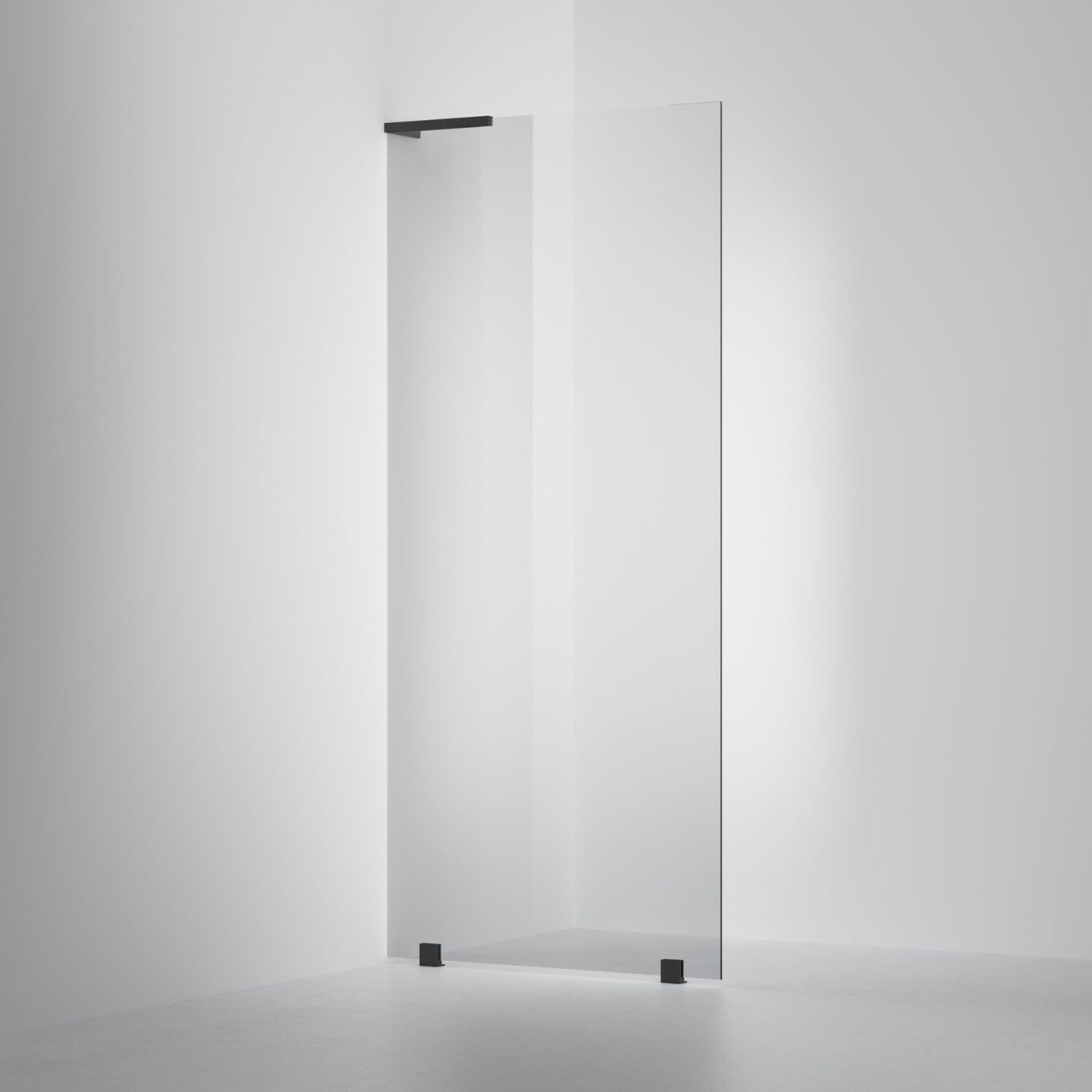 INR Dusjvegg ARC 20 Original Skjermvegg Måltilpasset Svart matt / Måltilpasset - venstre / Grått glass INR Iconic Nordic Rooms Dusjvegg INR-120403100