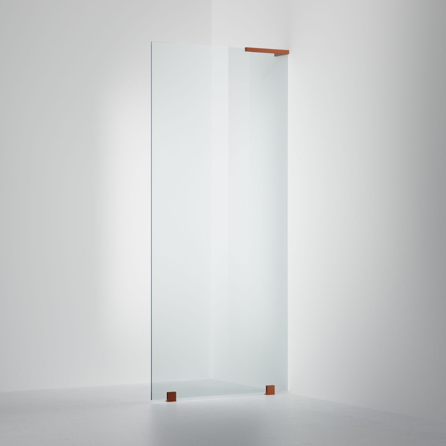 INR Dusjvegg ARC 20 Original Skjermvegg Standardmål Brushed bronze / 80cm - høyre / Klart glass INR Iconic Nordic Rooms Dusjvegg INR-120502680