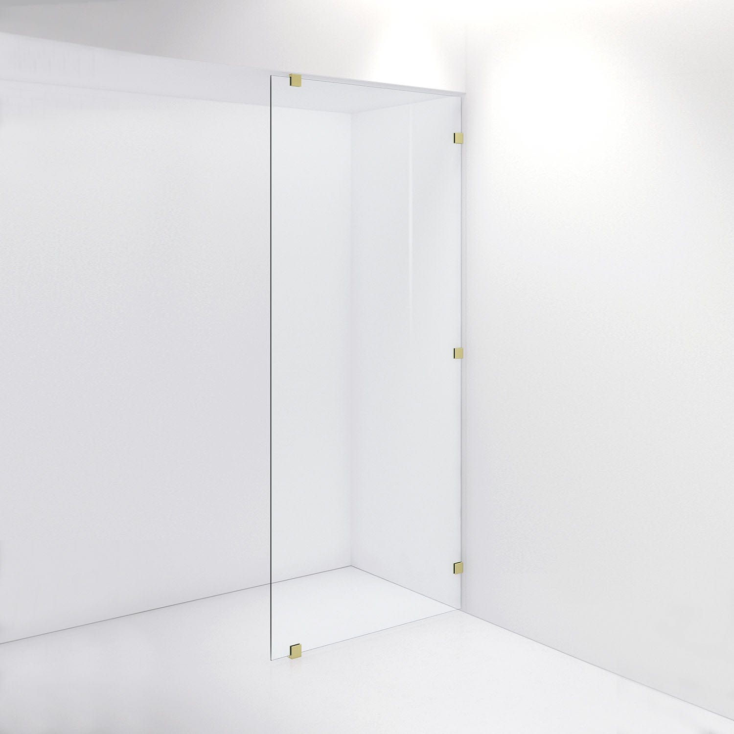 INR Dusjvegg ARC 20 Plus Måltilpasset Brushed brass / Måltilpasset / Opal klart glass INR Iconic Nordic Rooms Dusjvegg INR-120112800