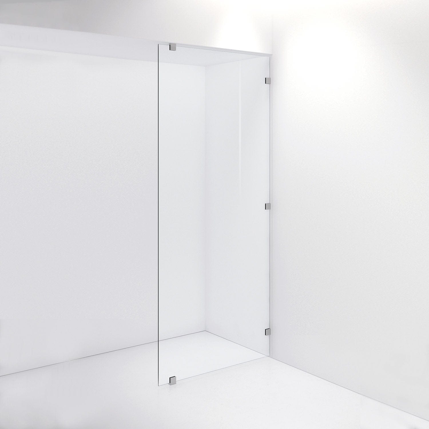 INR Dusjvegg ARC 20 Plus Måltilpasset Brushed stainless / Måltilpasset / Opal klart glass INR Iconic Nordic Rooms Dusjvegg INR-120112400