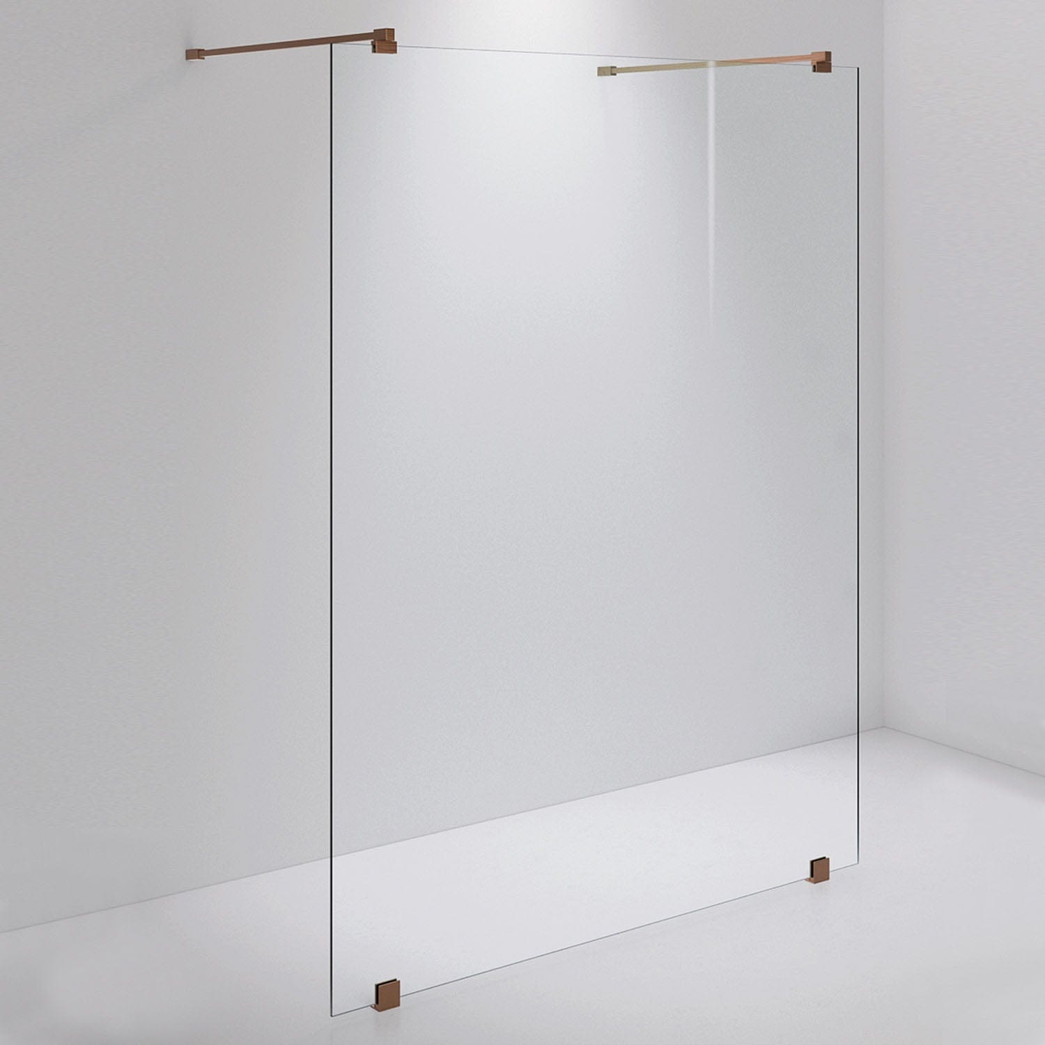 INR Dusjvegg ARC 43 Måltilpasset Brushed bronze / Måltilpasset / Opal klart glass INR Iconic Nordic Rooms Dusjvegg INR-14312600