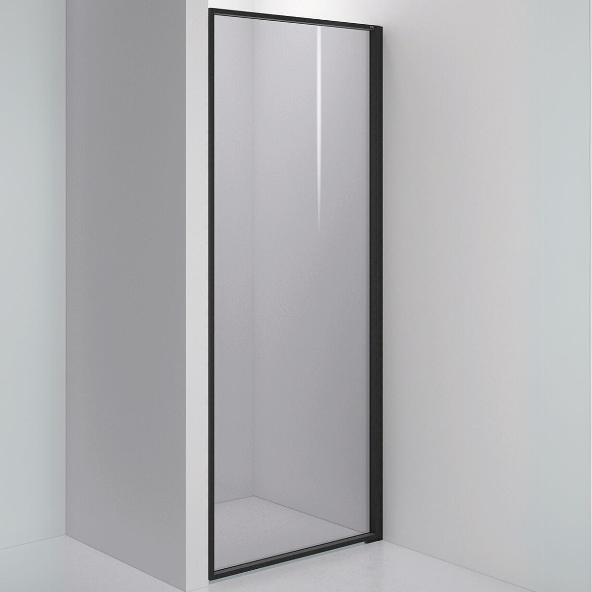 INR Dusjvegg EDGE 2 Måltilpasset - høyre / Matt svart / Grått glass INR Iconic Nordic Rooms Dusjvegg INR-202203100