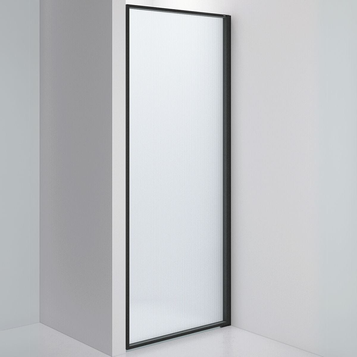 INR Dusjvegg EDGE 2 Måltilpasset - høyre / Matt svart / Sway glass INR Iconic Nordic Rooms Dusjvegg INR-202241100