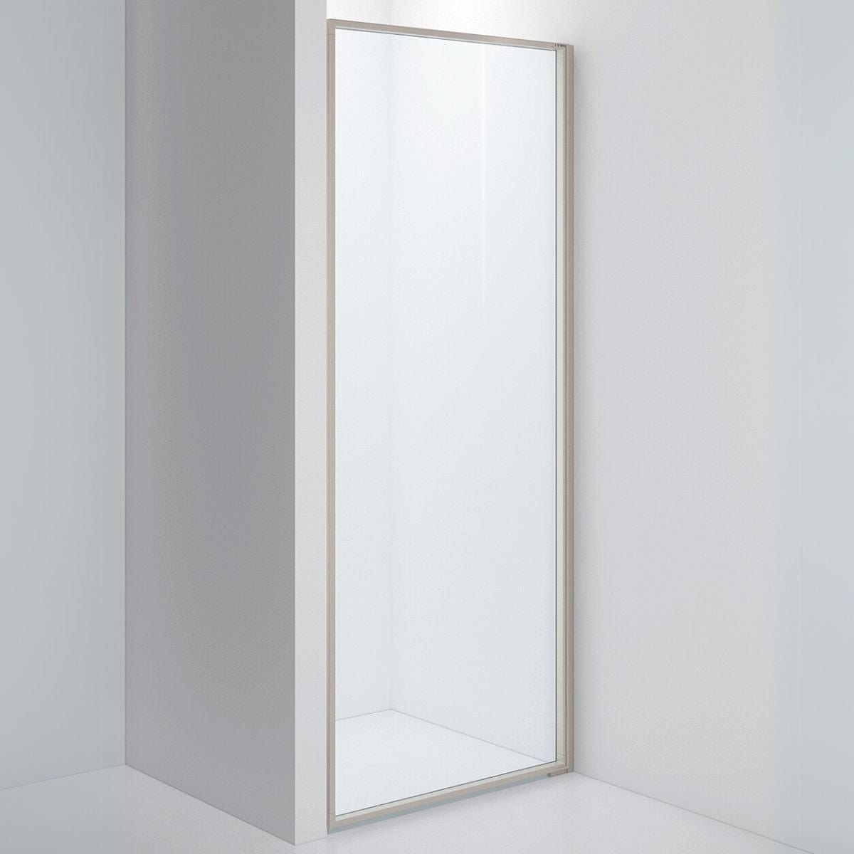 INR Dusjvegg EDGE 2 Måltilpasset - høyre / Stone / Klart glass INR Iconic Nordic Rooms Dusjvegg INR-202202400