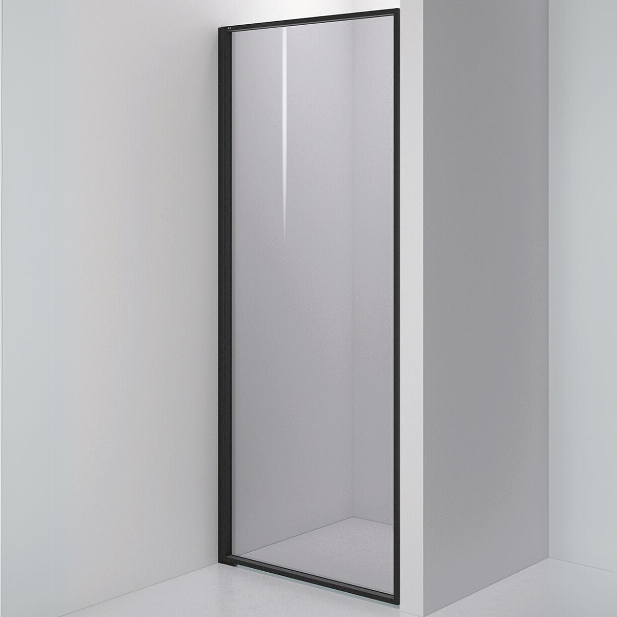 INR Dusjvegg EDGE 2 Måltilpasset - venstre / Matt svart / Grått glass INR Iconic Nordic Rooms Dusjvegg INR-202103100