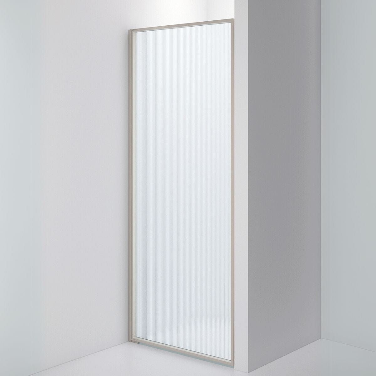 INR Dusjvegg EDGE 2 Måltilpasset - venstre / Stone / Sway glass INR Iconic Nordic Rooms Dusjvegg INR-202141400