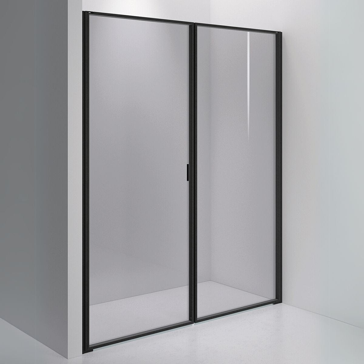 INR Dusjvegg EDGE 3 Måltilpasset / Matt svart / Grått glass INR Iconic Nordic Rooms Dusjvegg INR-203003100