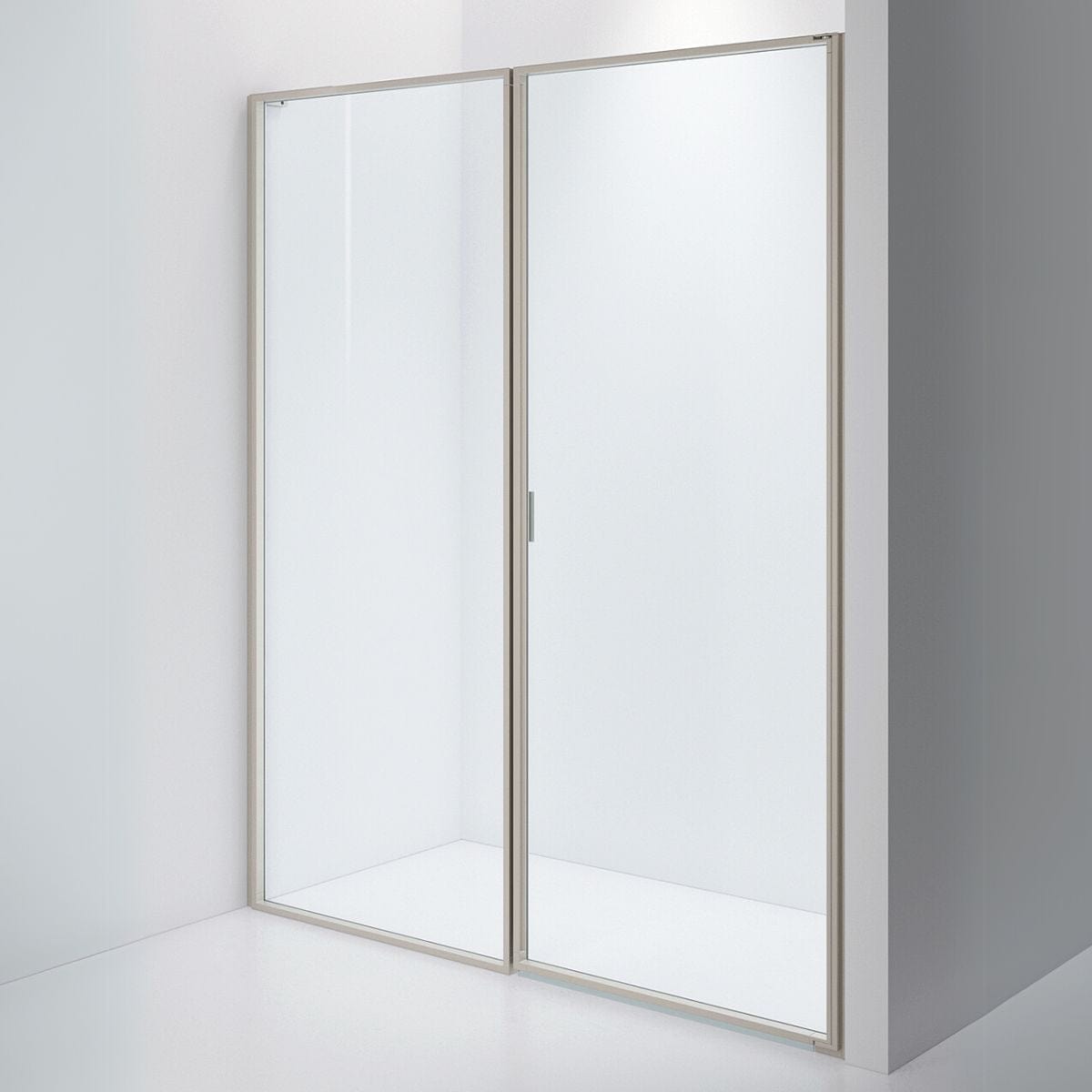 INR Dusjvegg EDGE 4 Måltlpasset - høyre / Stone / Klart glass INR Iconic Nordic Rooms Dusjvegg INR-204202400