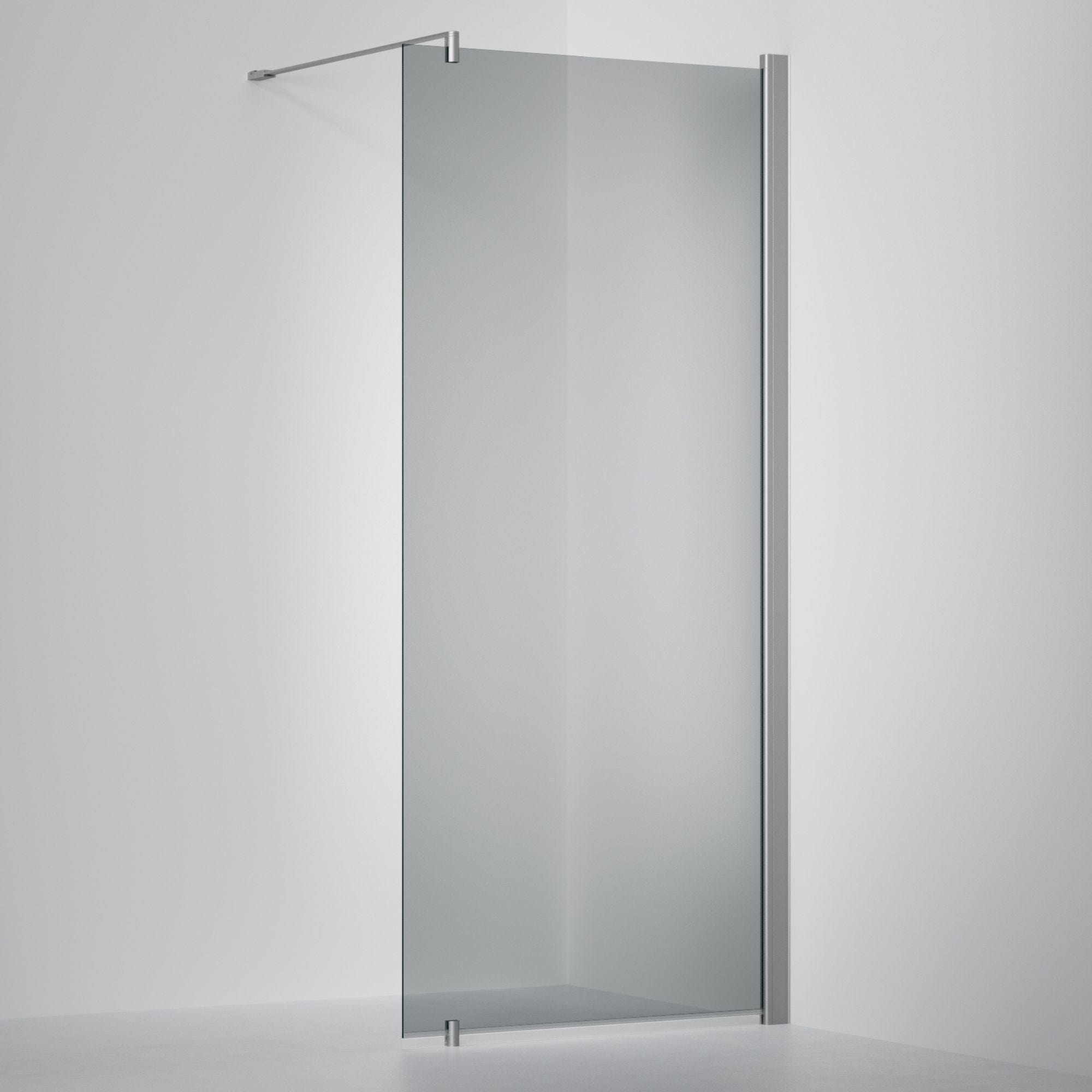 INR Dusjvegg LINC 20 Original Måltilpasset Matt aluminium / Måltilpasset / Grått glass INR Iconic Nordic Rooms Dusjvegg INR-52003900