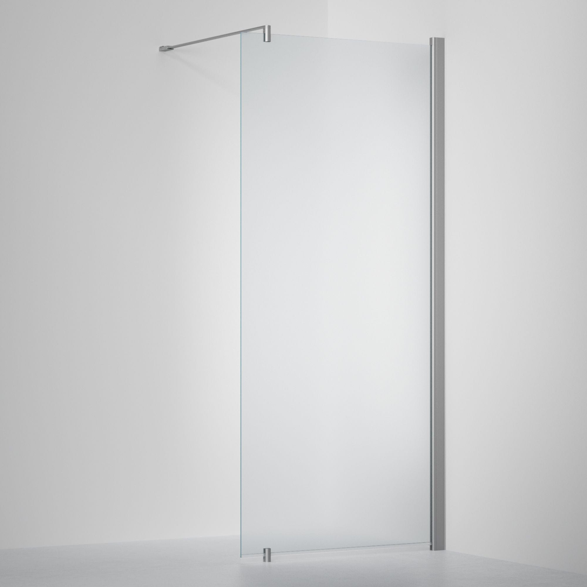 INR Dusjvegg LINC 20 Original Måltilpasset Matt aluminium / Måltilpasset - høyre / Frostet glass INR Iconic Nordic Rooms Dusjvegg INR-520210900