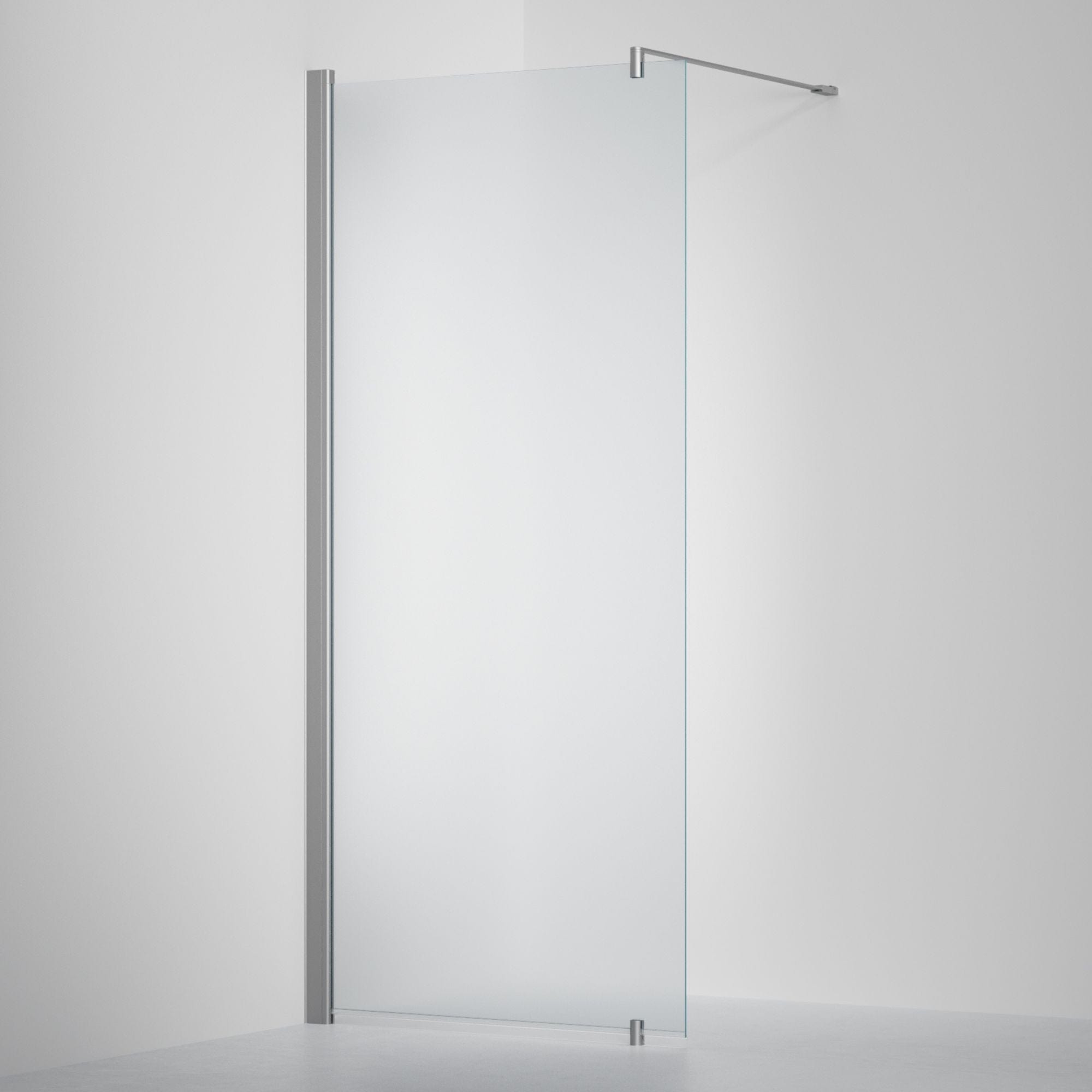 INR Dusjvegg LINC 20 Original Måltilpasset Matt aluminium / Måltilpasset - venstre / Frostet glass INR Iconic Nordic Rooms Dusjvegg INR-520110900