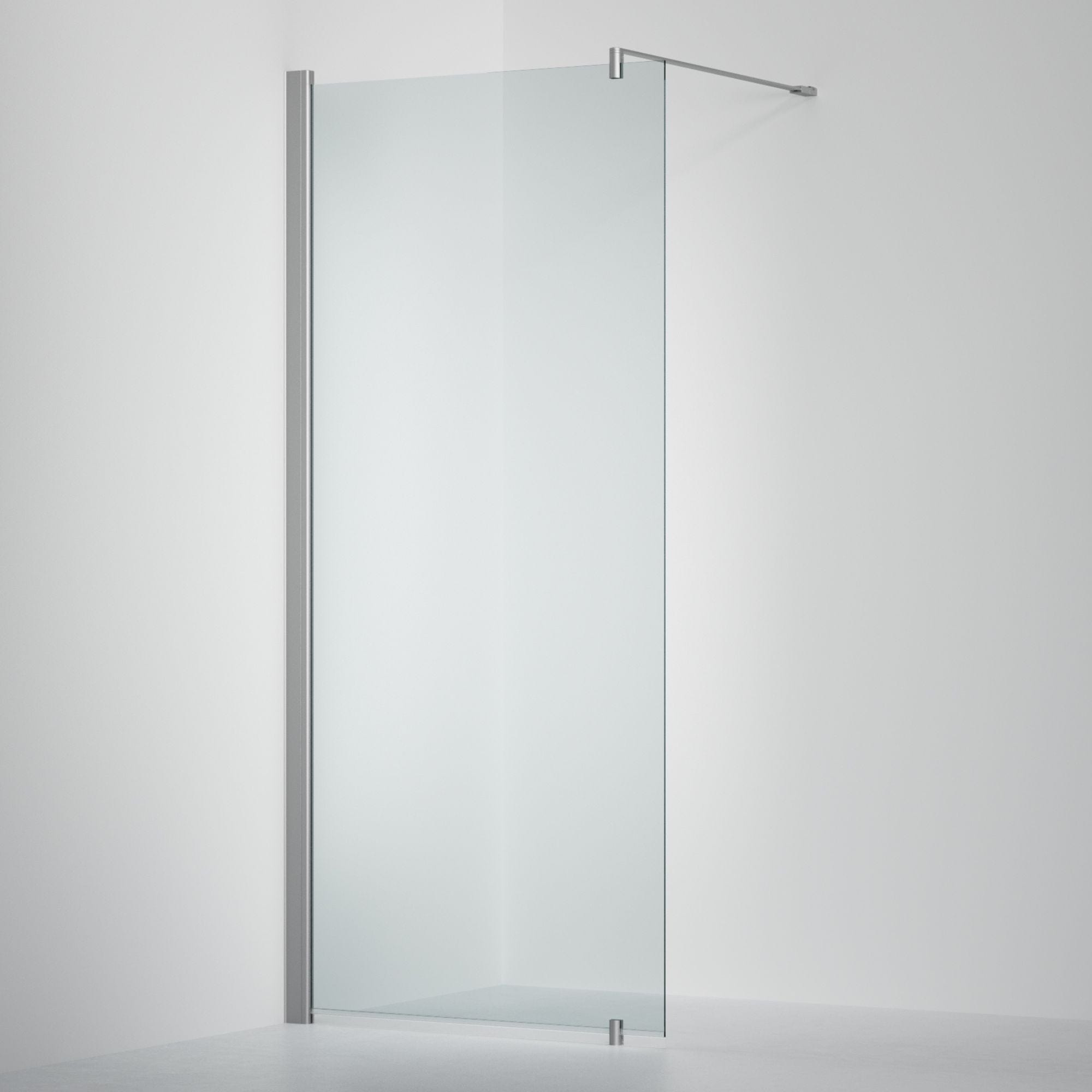 INR Dusjvegg LINC 20 Original Måltilpasset Matt aluminium / Måltilpasset - venstre / Timeless klart glass INR Iconic Nordic Rooms Dusjvegg INR-520111900