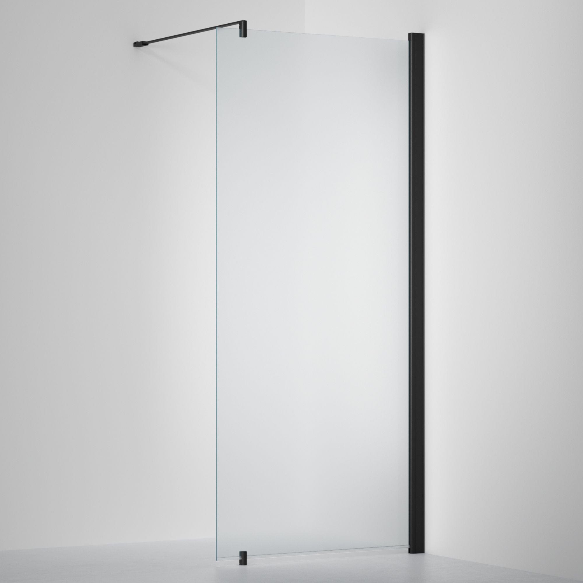 INR Dusjvegg LINC 20 Original Måltilpasset Svart matt / Måltilpasset - høyre / Frostet glass INR Iconic Nordic Rooms Dusjvegg INR-520210100