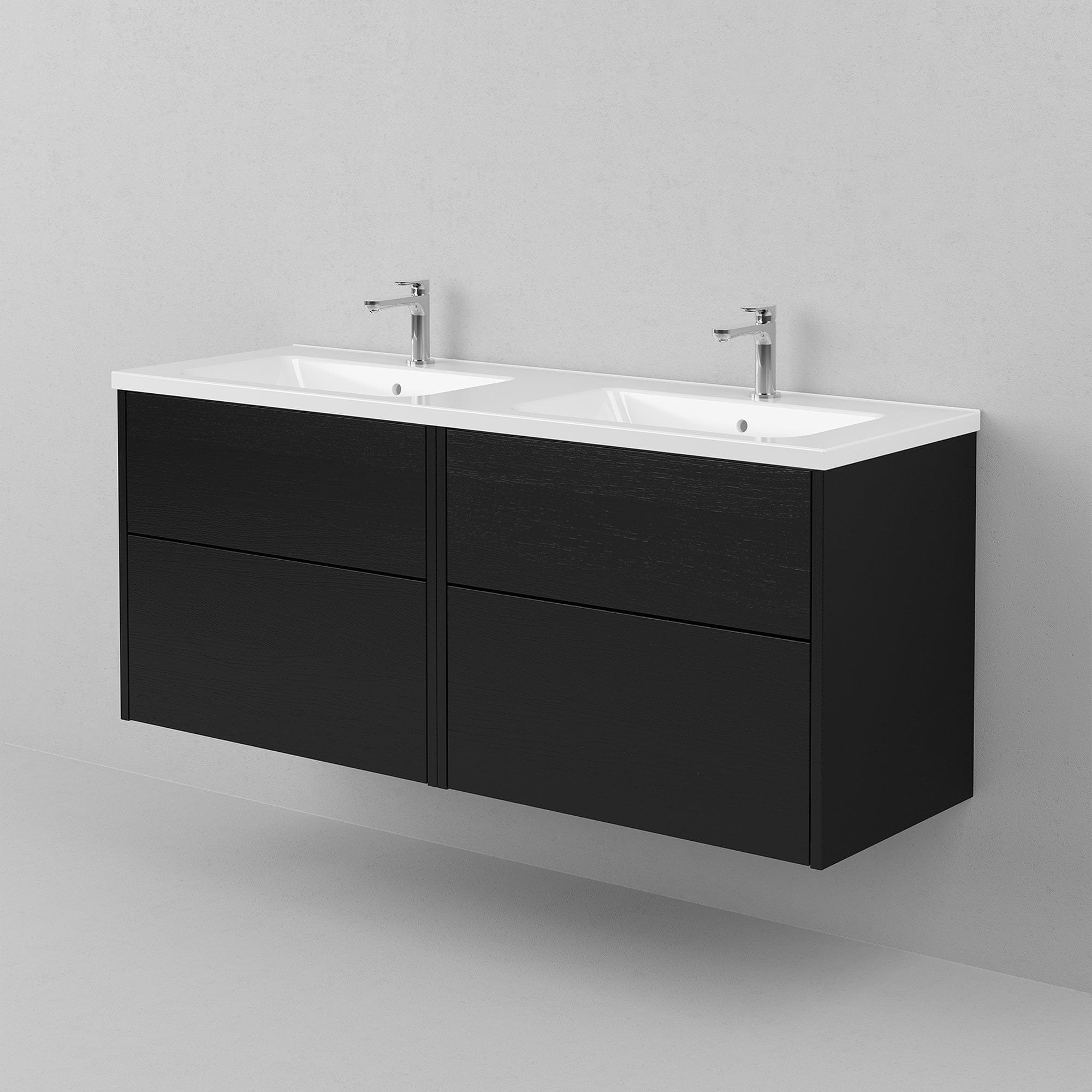 INR GRAND Solid Servantskap 4 Skuffer, B1396xH570xD450mm Black oak / 140cm dobbel INR Iconic Nordic Rooms Servantskap INR-335339