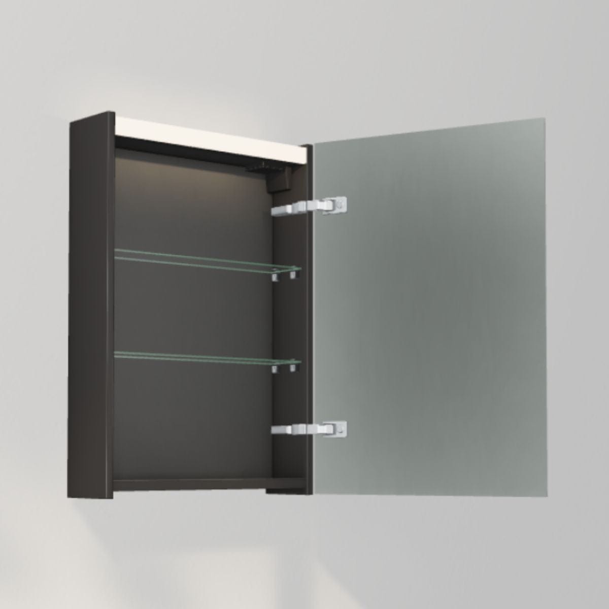 INR STAGE 50 Speilskap med Stikkontakt Carbon grey / 50cm / Høyre INR Iconic Nordic Rooms Speilskap INR-368653H