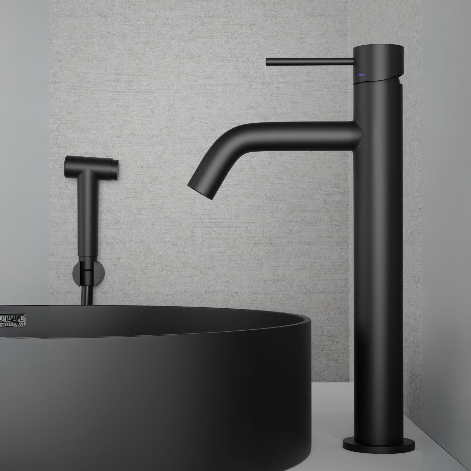 INR Voyage High Servantbatteri med Hånddusj Svart matt INR Iconic Nordic Rooms Servantbatteri INR-80001433