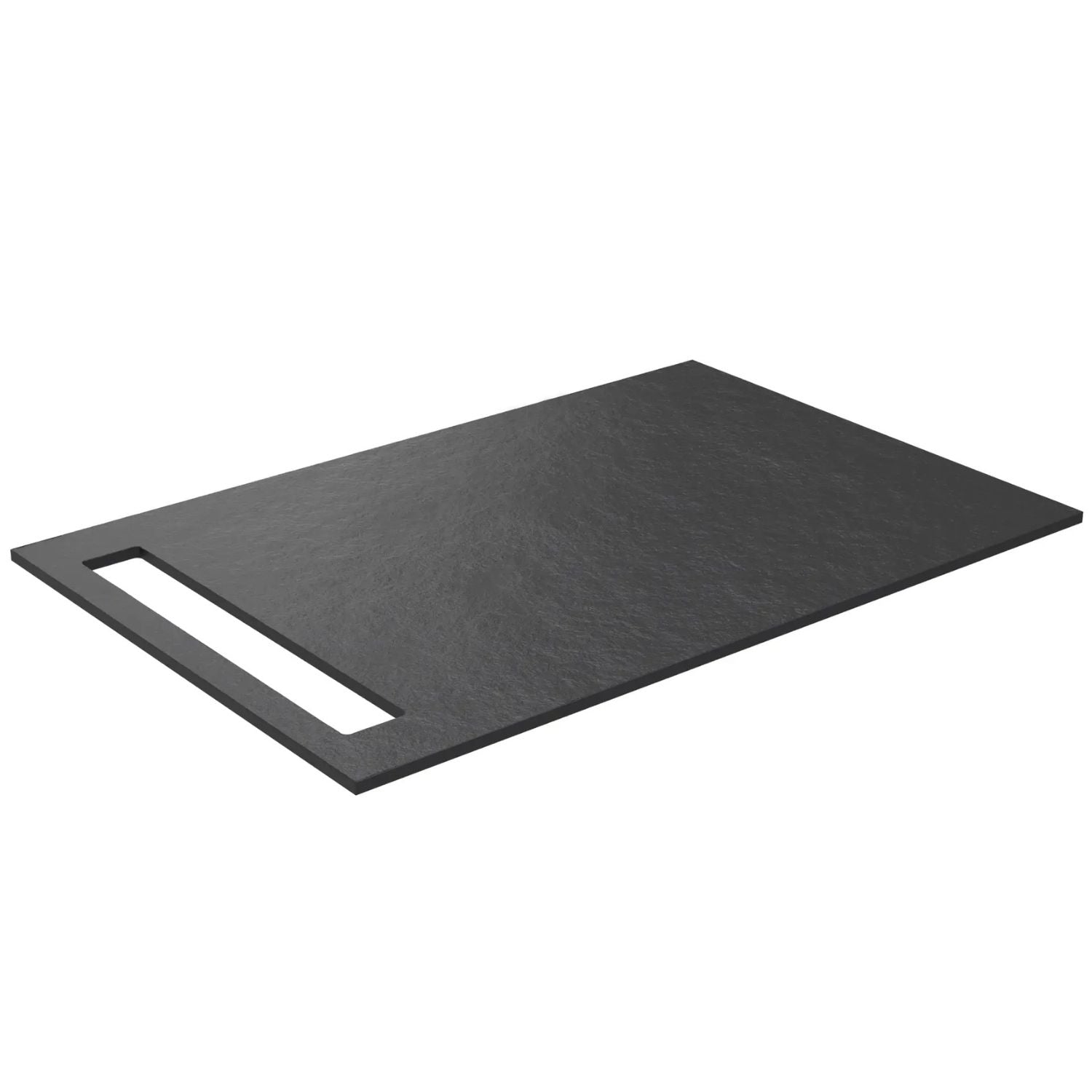 Korsbakken Benkeplate HPL med 1 håndkleholder Svart / 1 side / 70cm Korsbakken Benkeplate bad KO-513404070