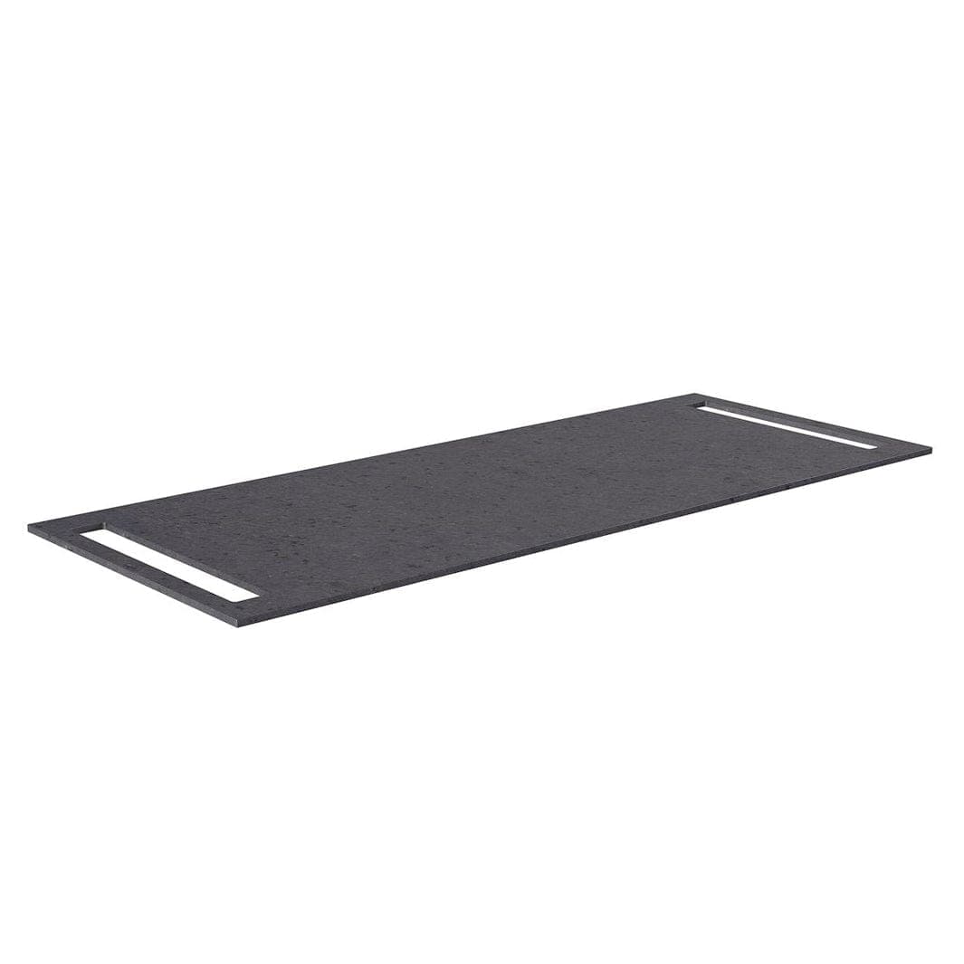 Korsbakken Benkeplate HPL med 2 side håndkleholder Antrasitt / 2 sider / 120cm Korsbakken Benkeplate bad