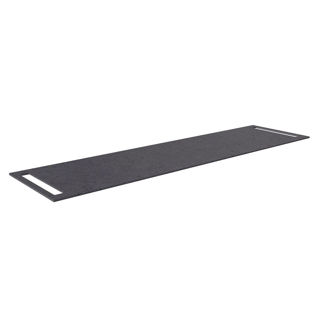 Korsbakken Benkeplate HPL med 2 side håndkleholder Antrasitt / 2 sider / 180cm Korsbakken Benkeplate bad