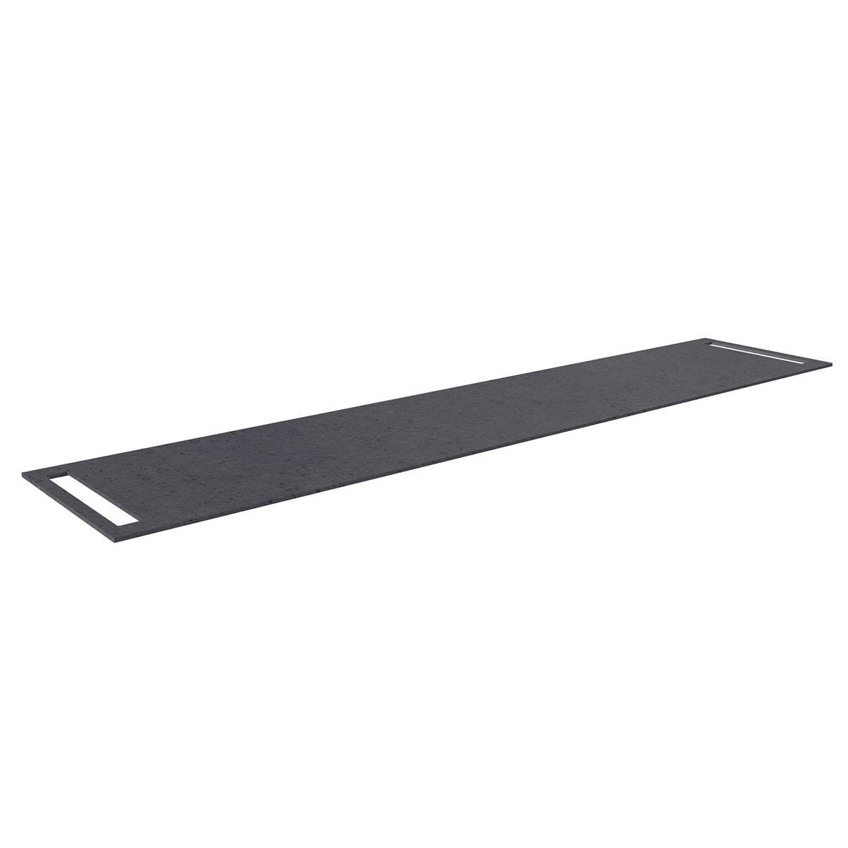 Korsbakken Benkeplate HPL med 2 side håndkleholder Antrasitt / 2 sider / 220cm Korsbakken Benkeplate bad