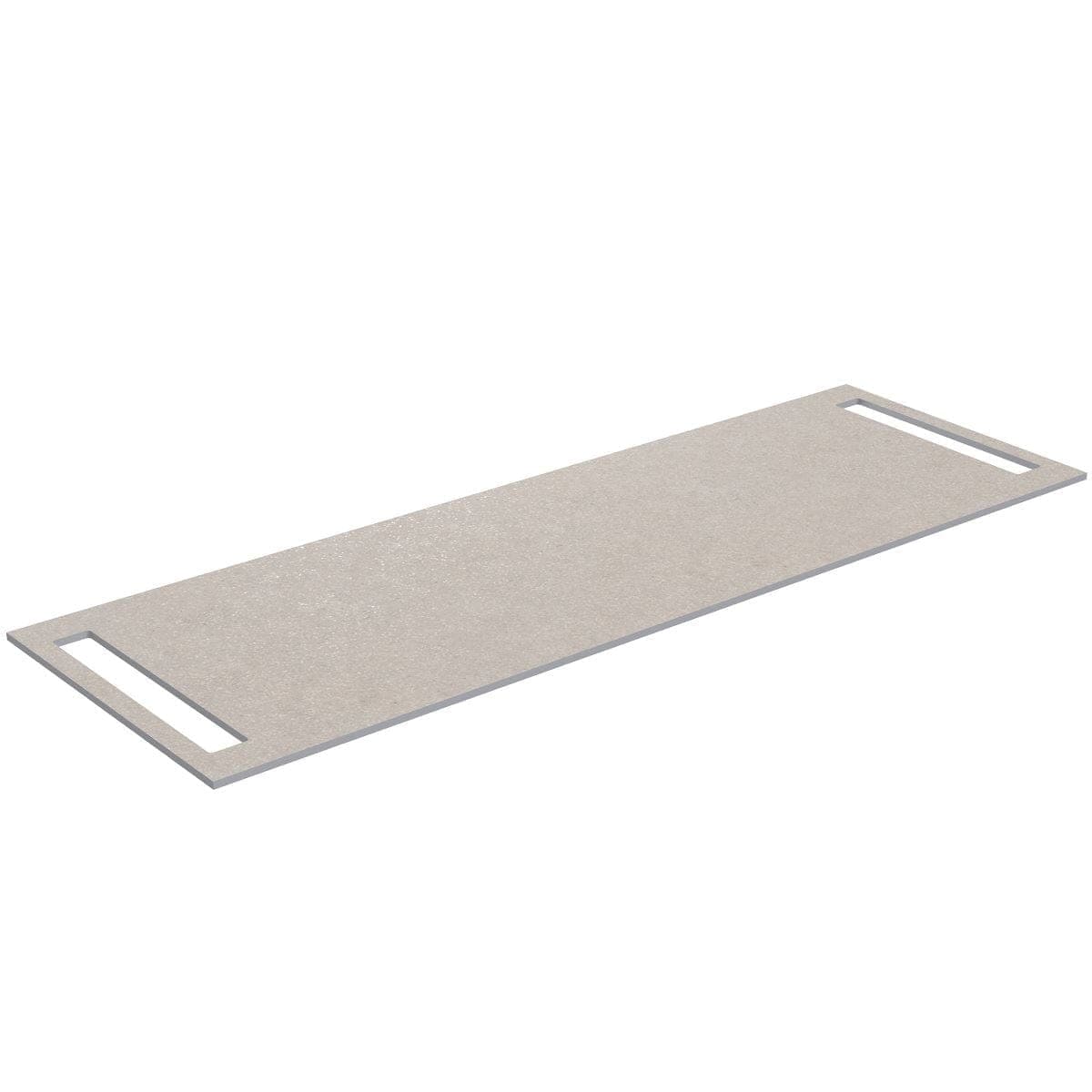 Korsbakken Benkeplate HPL med 2 side håndkleholder Sand / 2 sider / 140cm Korsbakken Benkeplate bad