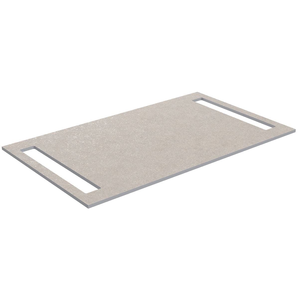 Korsbakken Benkeplate HPL med 2 side håndkleholder Sand / 2 sider / 80cm Korsbakken Benkeplate bad